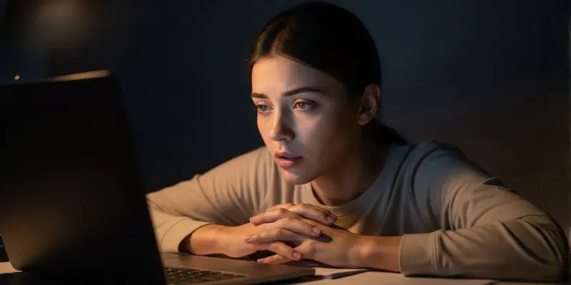 A tired student working late at night, feeling stuck and mentally exhausted while questioning whether to give up.