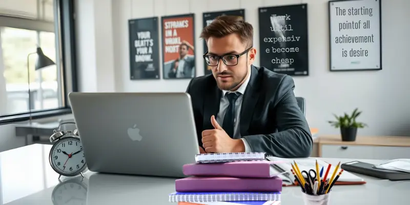 A professional working on a laptop, showing ambition and drive—traits linked to what is an A-type personality."
